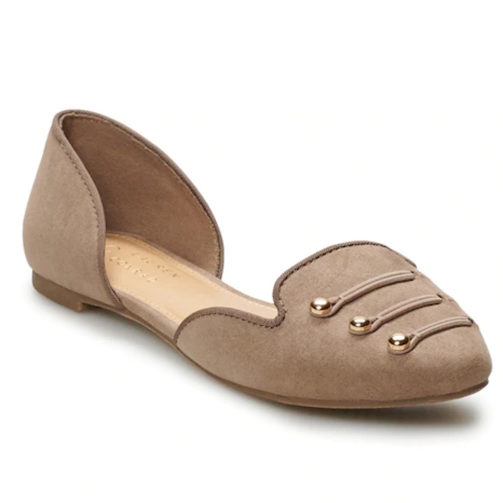 LC Lauren Conrad D'orsay Flan Pointy Toe Nude 6M